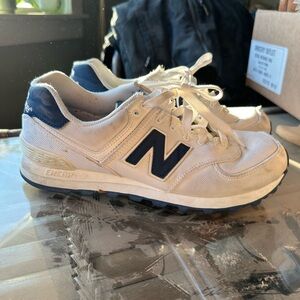 New Balance Cream and Navy Sneakers